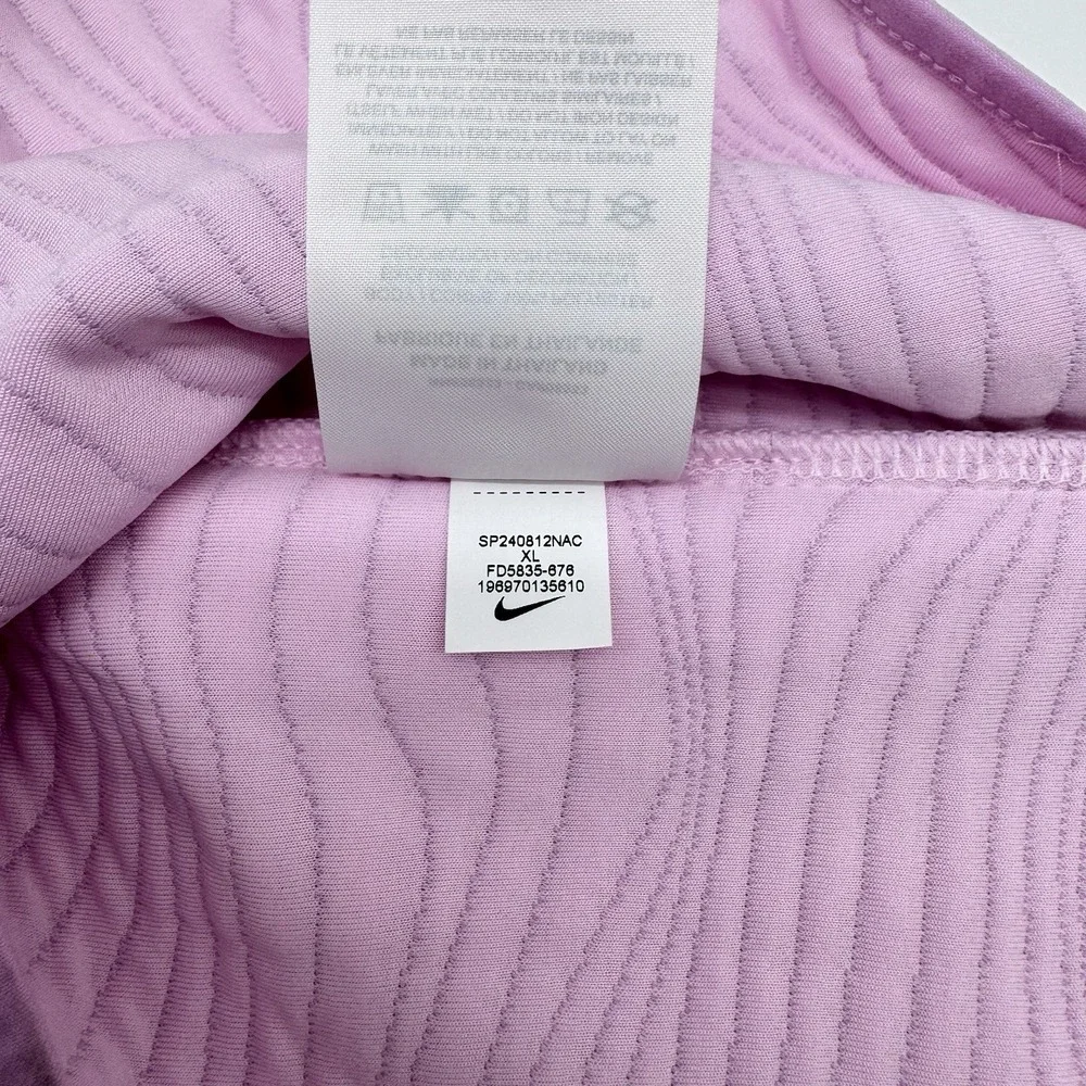 Nike Golf Dri-Fit Tour Men's XL Quilted Crew Neck Pink Sweatshirt  MSRP $105
